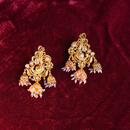 Temple peacock earring