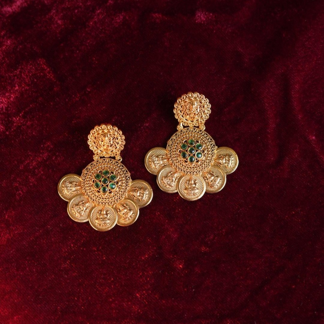 Temple coin earrings