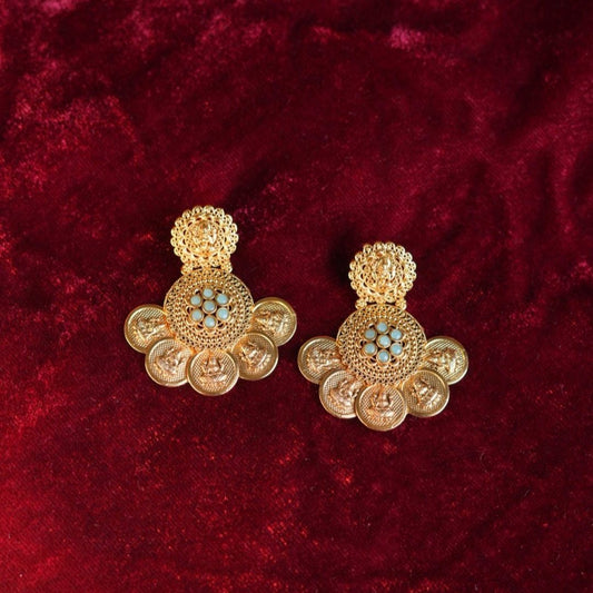 Temple coin earrings