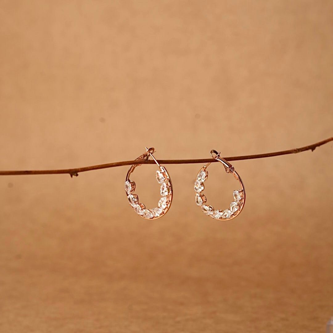 Stone hoops earring