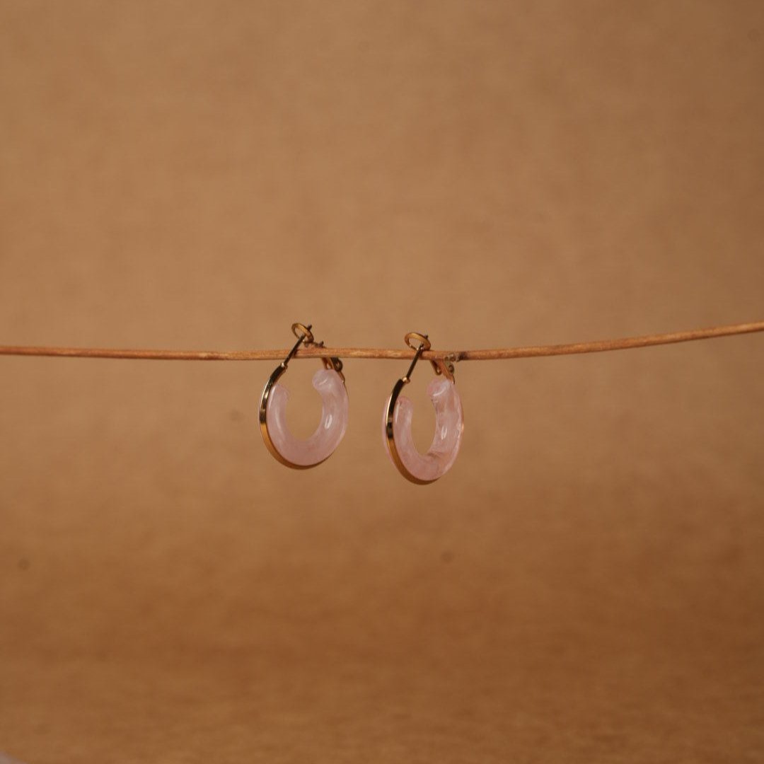 Pink Small Hoops