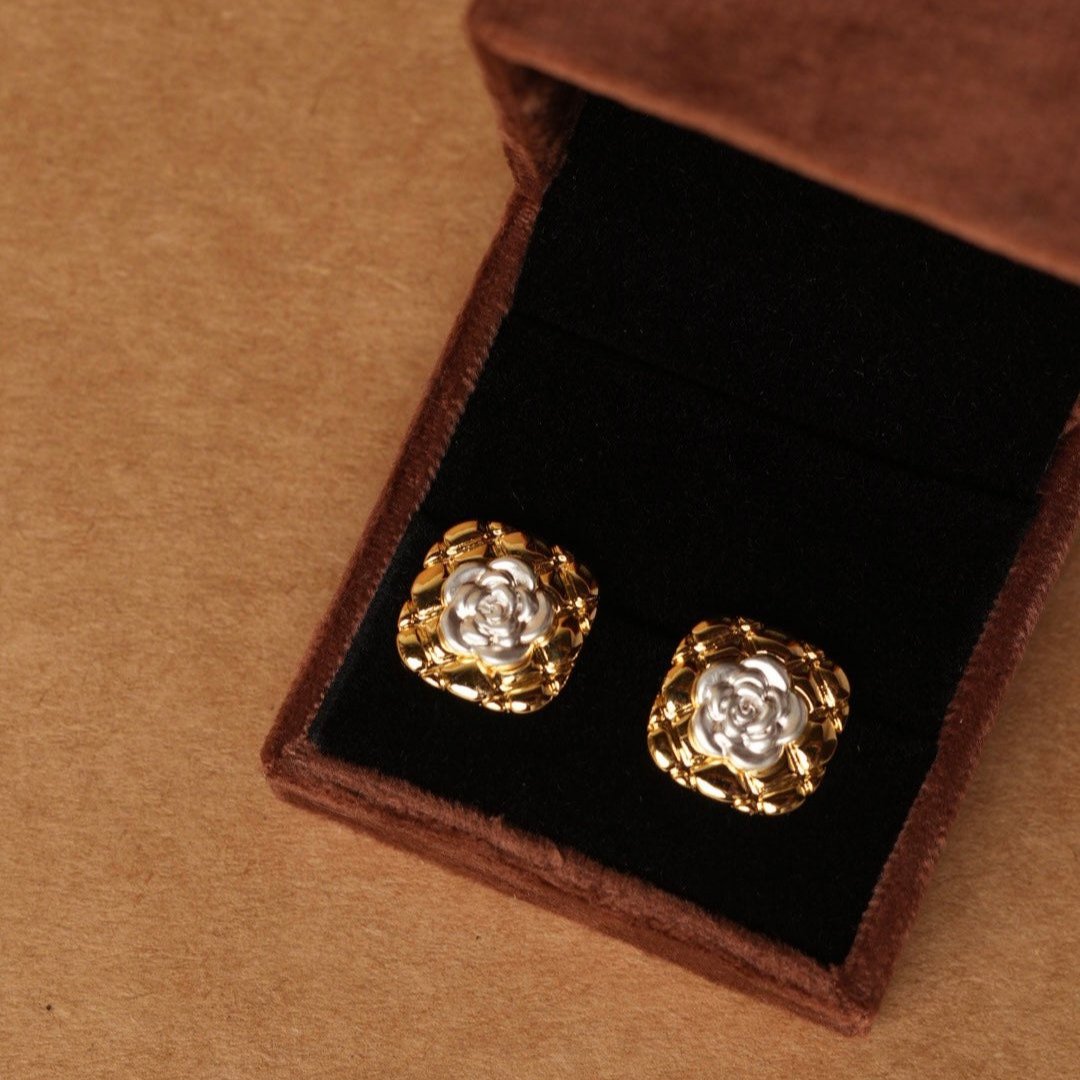 Korean studs silver and golden