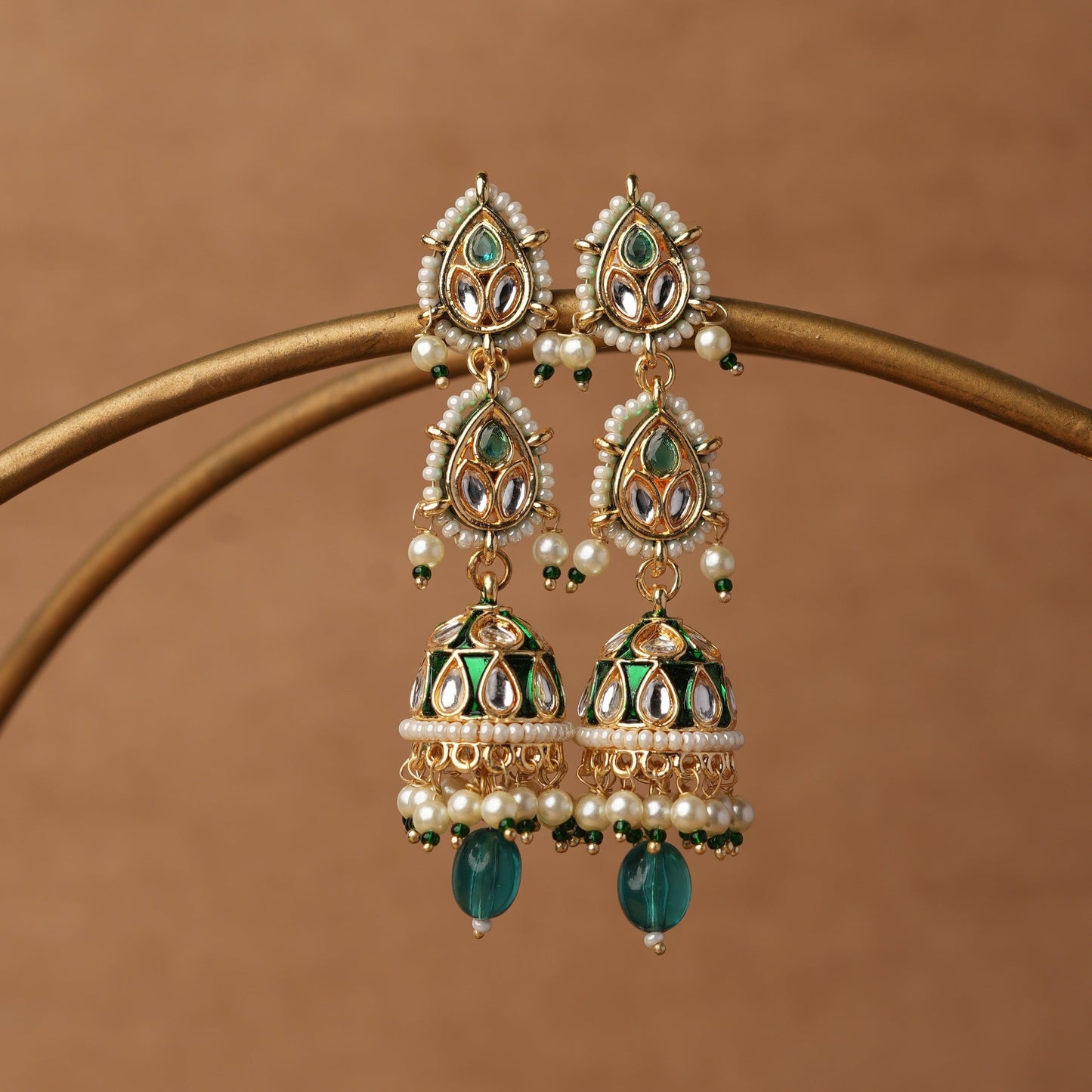 Kundan drop earrings