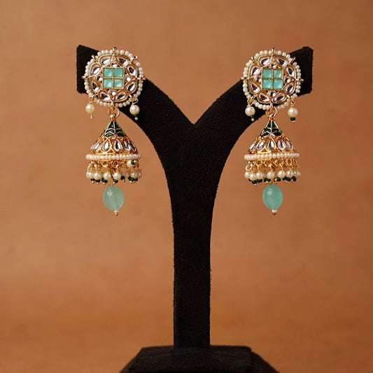 Small kundan Jhumki earrings