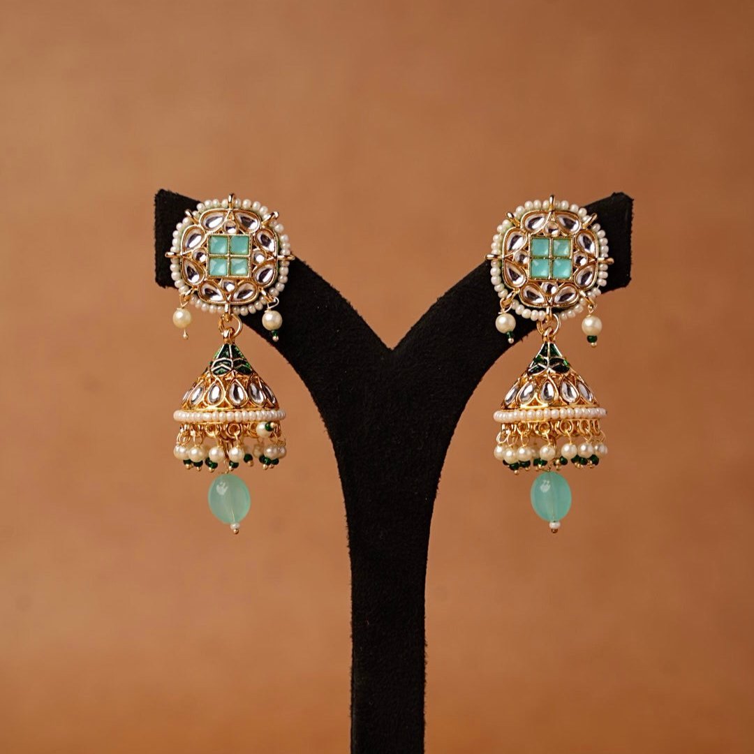 Small kundan jhumki earrings