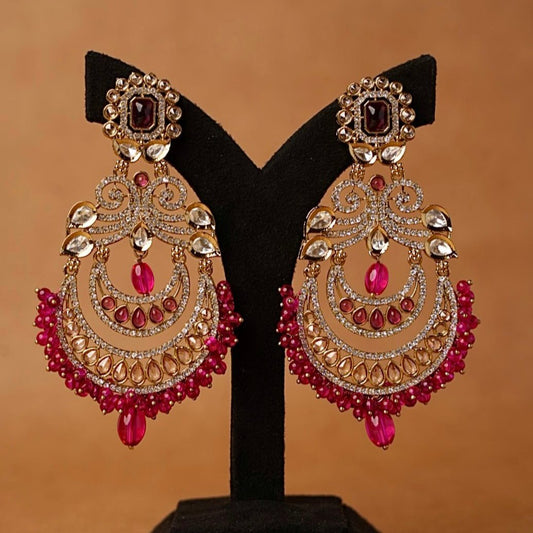 Stunning pink Jhumka earrings