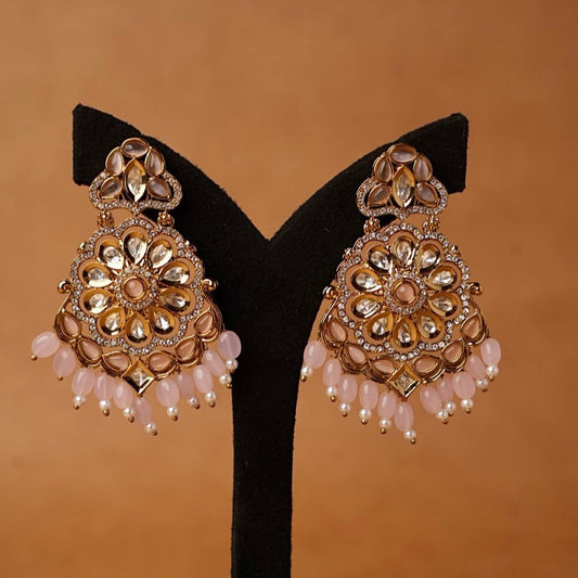 Kundan cut work jhumka