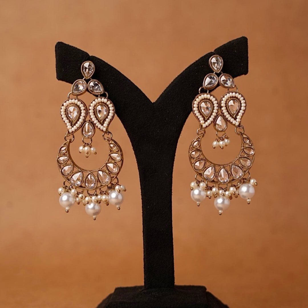 Long White Jhumki